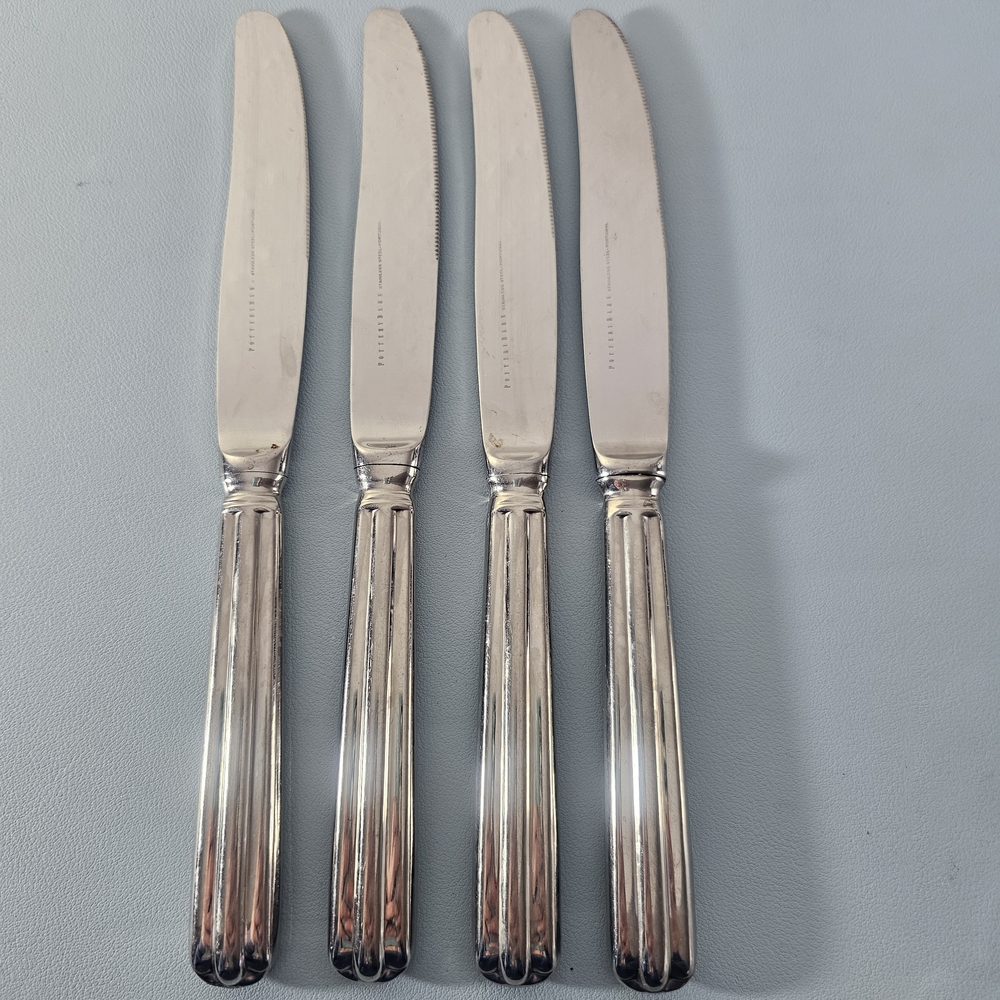 🔥 4-pc Pottery Barn Toulouse Stainless Knives Glossy Portugal DISCOUNTED RARE